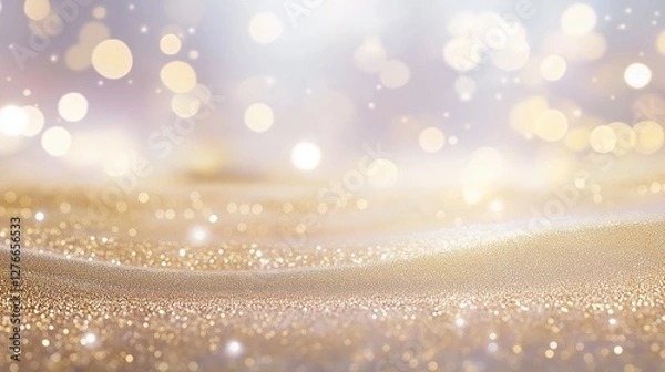 Obraz Golden Glitter Texture With Soft Bokeh Lighting Creates a Luxurious Atmosphere for Elegant Backgrounds and Designs