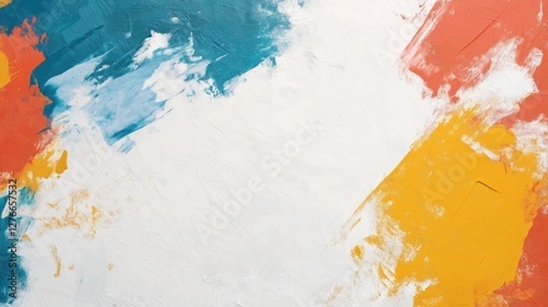 Obraz Vibrant Hand Painted Acrylic Texture With Bold Brushstrokes and Dynamic Colors for Artistic Expression