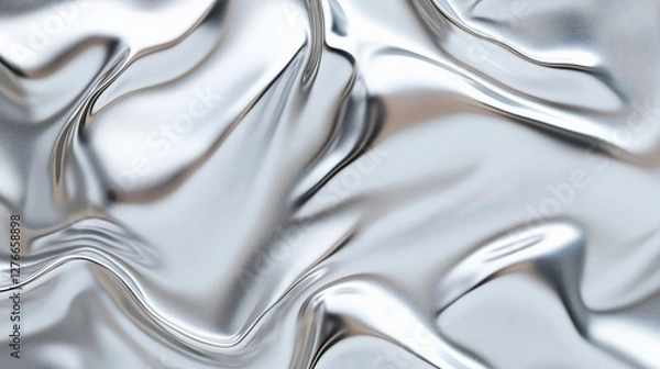 Obraz Modern Metallic Foil Texture With Embossed Details and Soft Reflections in an Abstract Background