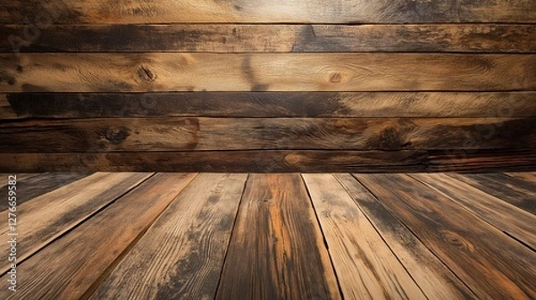 Obraz Rustic Wooden Plank Background Offers Rich Textures Suitable for Various Design Purposes