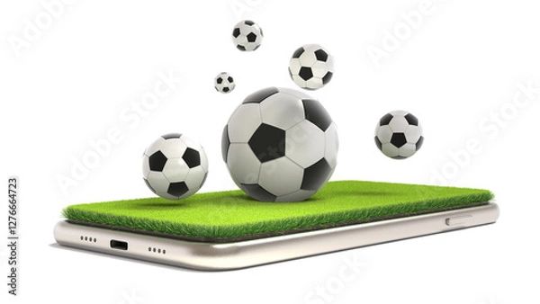 Obraz Immersive Football Experience on Mobile Devices, 3d rendering
