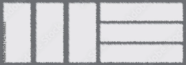 Fototapeta Torn sheets of paper. ripped white paper on a black isolated background. Vector illustration eps 10