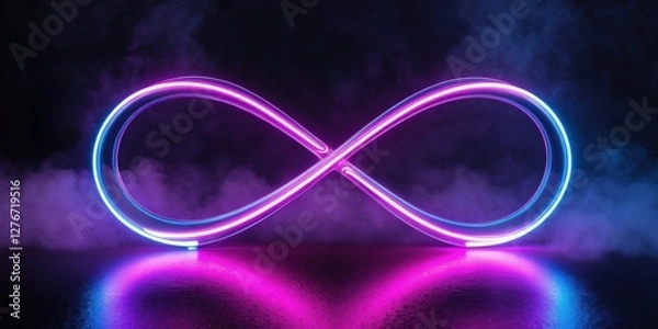 Obraz Purple Neon Infinity Loops 