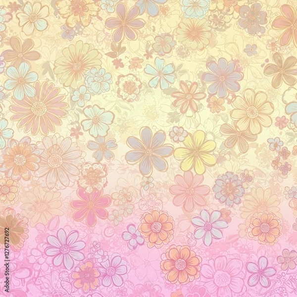 Fototapeta seamless floral pattern