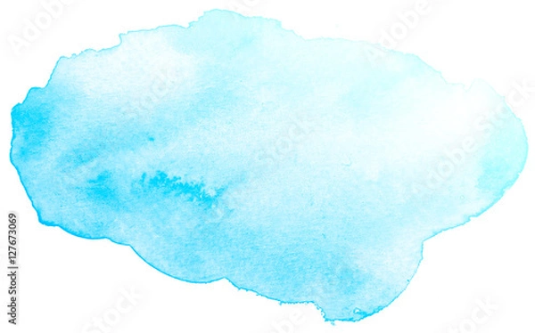 Obraz Abstract blue watercolor on white background.This is watercolor splash.It is drawn by hand.