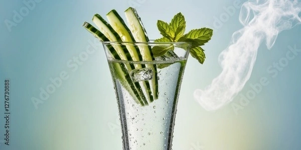Obraz Cucumber and Mint in Glass