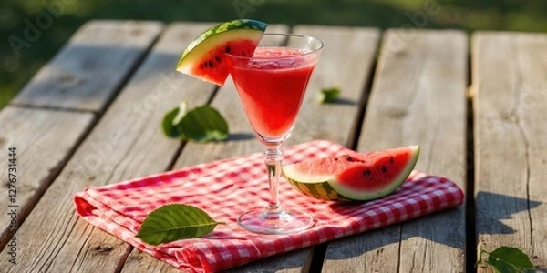 Obraz  Watermelon Cocktail with Fresh Garnish