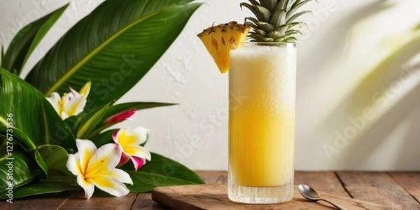 Obraz Piña Colada with Pineapple Garnish