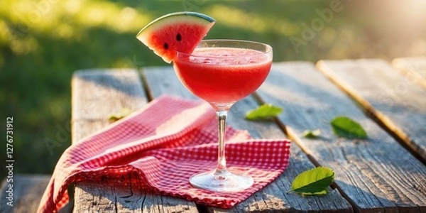 Obraz Watermelon Cocktail in a Martini Glass