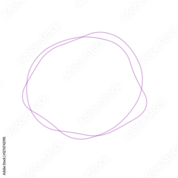 Fototapeta 紫ラインの丸型変形フレーム　