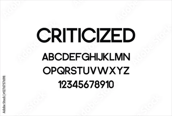 Fototapeta Criticized font for logo and headline. Isolated vector typeset