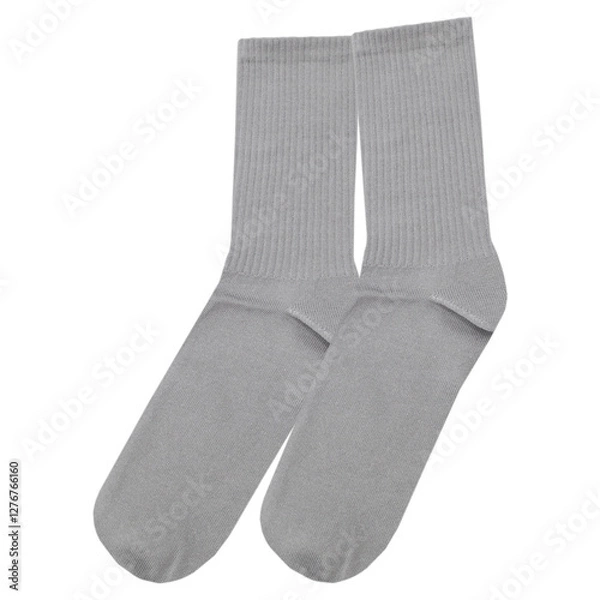 Fototapeta Gray socks mockup, ideal for showcasing your custom designs. Soft, durable, and versatile, perfect for any wardrobe. Great for fashion brands and personalized gifts. High-quality, editable mockup