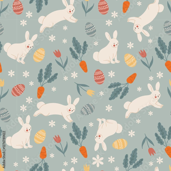 Fototapeta seamless pattern with rabbits