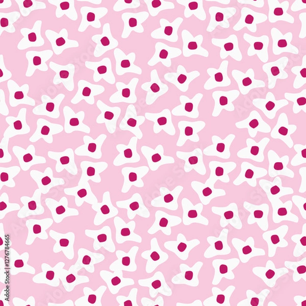 Fototapeta Floral pattern. Pretty flowers on color background. Printing with small white flowers. Ditsy print. Seamless vector texture. Spring bouquet.