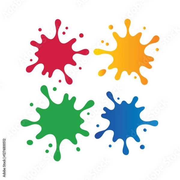 Fototapeta 4 colorful splashes vector illustration