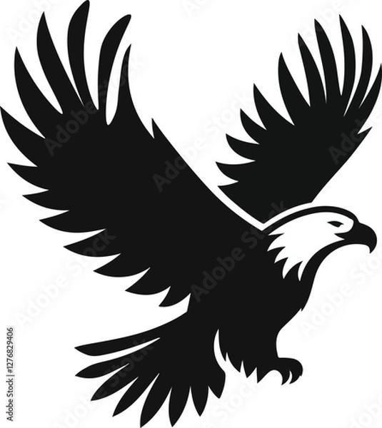 Fototapeta A simple Bald Eagle  vector style with white background