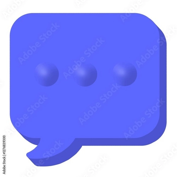 Fototapeta 3d bubble, blue speech bubble isolated on white, speech bubble on white, speech bubble png, blue speech bubble icon, bubble text, bubble speech png, bubble speech sticker, blue element, comunication