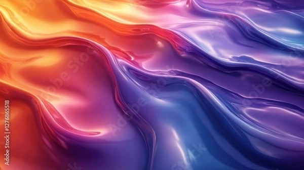 Obraz Vibrant liquid metal background with flowing abstract design