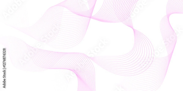 Fototapeta  abstract wave element for design pink and white. Design template for cover, business. Abstract dynamic color lines, waves. Vector geometric backgrounds.