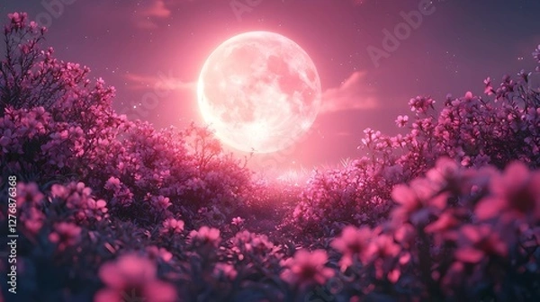 Fototapeta Soft pink moon