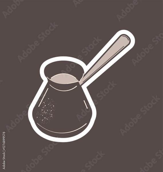 Obraz Turk with coffee. Coffee maker, vector illustration