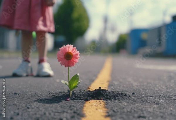 Obraz A Flower Through Asphalt
