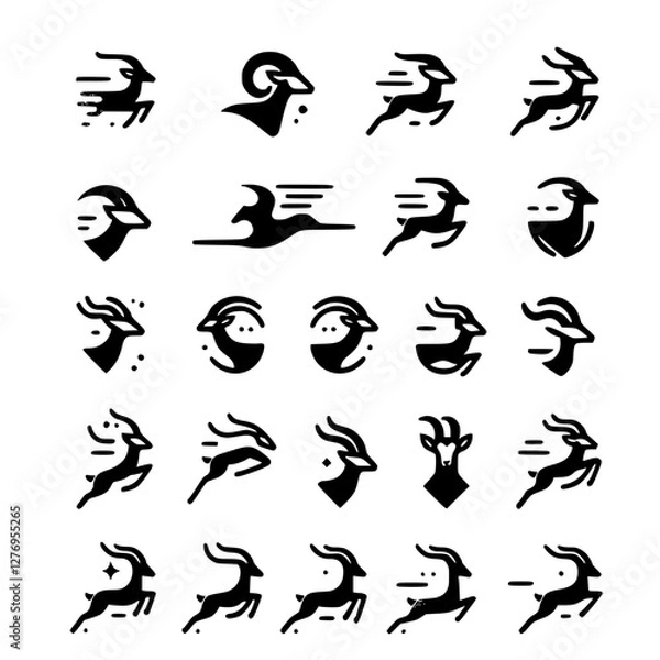 Obraz Gazelle Icon Set