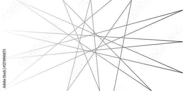 Fototapeta Abstract lines in black tone of many squares and rectangle shapes on white background.Random lines background Metal grid isolated on the white