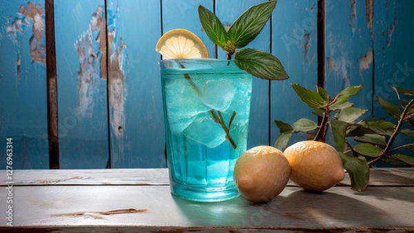 Fototapeta still life with a glass of lemonade