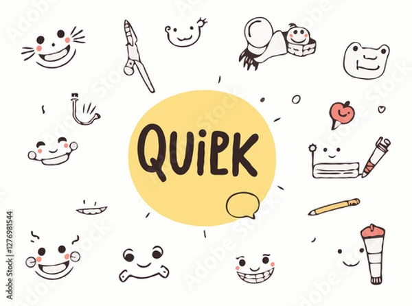 Fototapeta Quirky Doodle Style Vector Graphics