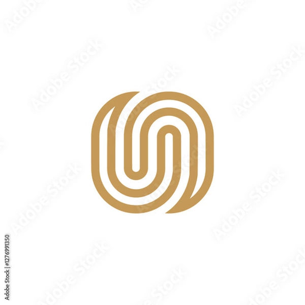 Obraz gold chain logo design with geometry