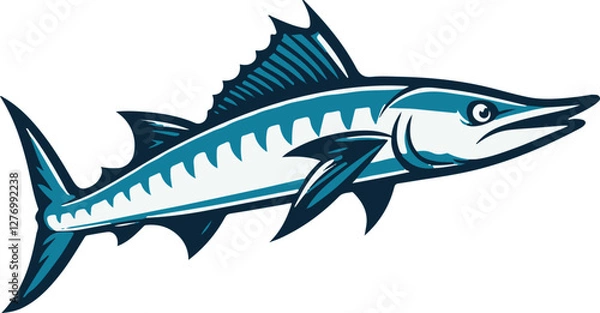 Obraz A simple Barracuda vector style with white background 
