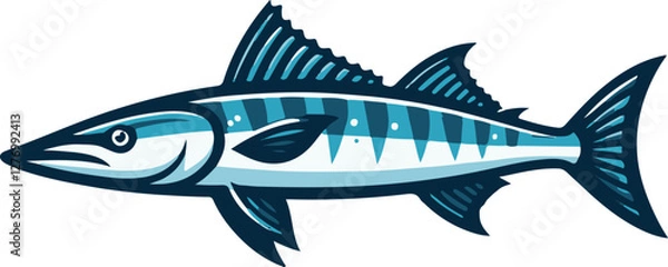 Obraz A simple Barracuda vector style with white background 
