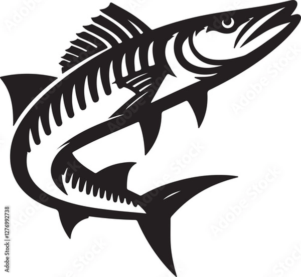 Obraz A simple Barracuda vector style with white background 