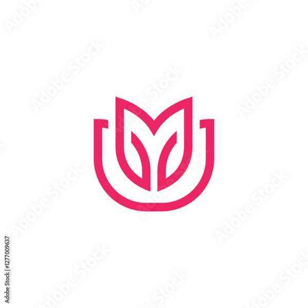 Obraz tulip logo design with geometry