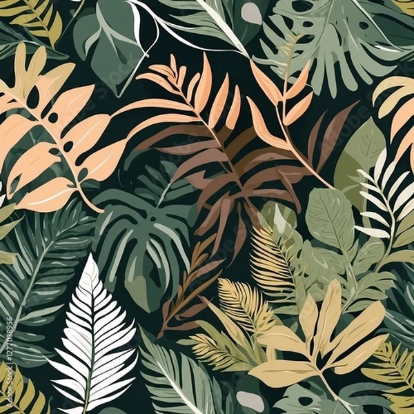 Obraz seamless floral pattern with leaves