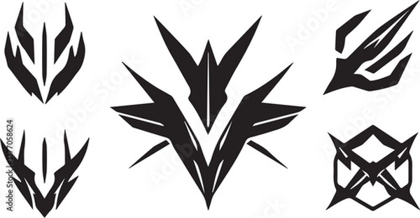 Obraz Set of minimalistic futuristic elements. Hand drawn vector illustration
