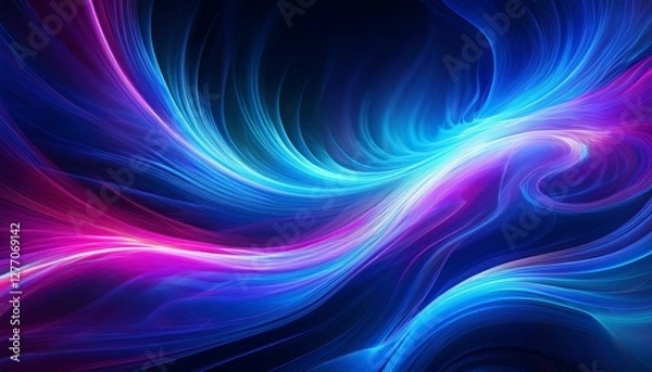 Fototapeta Generated image. High-resolution abstract image featuring dynamic waves of glowing energy