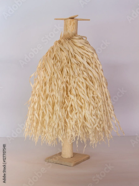 Fototapeta Traditional Georgian Christian Orthodox Christmas tree Chichilaki made from dried hazelnut or walnut branches that are shaved to form a small coniferous tree that resemble St. Basil’s or Santa's beard