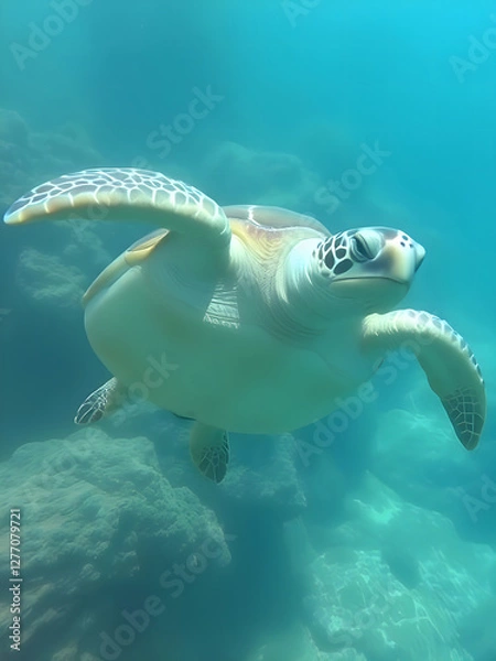 Fototapeta Chelonia mydas -Green sea turtle from the island of Cyprus