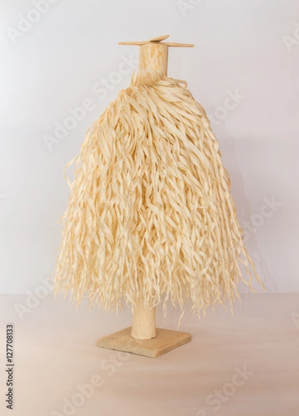 Fototapeta Traditional Georgian Christian Orthodox Christmas tree Chichilaki made from dried hazelnut or walnut branches that are shaved to form a small coniferous tree that resemble St. Basil’s or Santa's beard