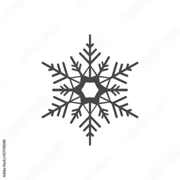 Fototapeta snowflake icon, isolated snowflake symbol