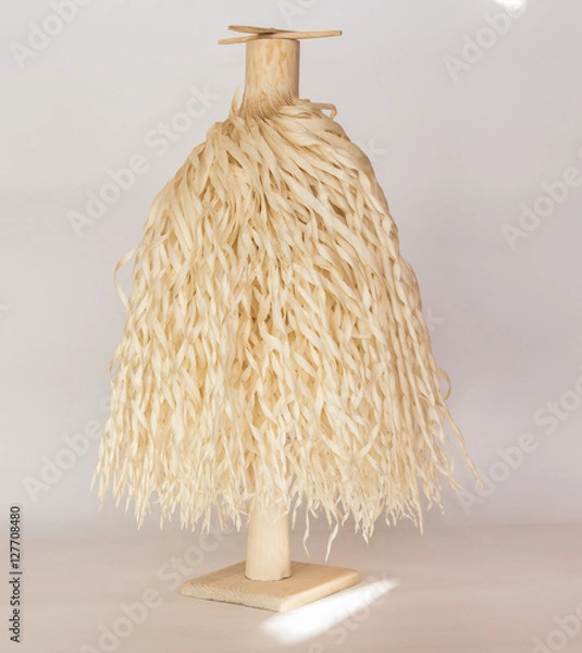 Fototapeta Traditional Georgian Christian Orthodox Christmas tree Chichilaki made from dried hazelnut or walnut branches that are shaved to form a small coniferous tree that resemble St. Basil’s or Santa's beard