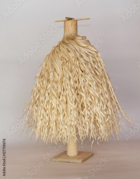 Obraz Traditional Georgian Christian Orthodox Christmas tree Chichilaki made from dried hazelnut or walnut branches that are shaved to form a small coniferous tree that resemble St. Basil’s or Santa's beard