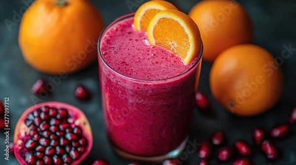 Fototapeta Vibrant Pomegranate & Orange Smoothie Recipe