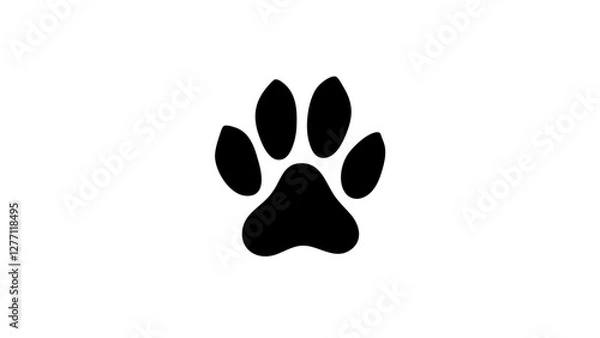 Fototapeta Black and white kangaroo paw silhouette on white background, botanical art