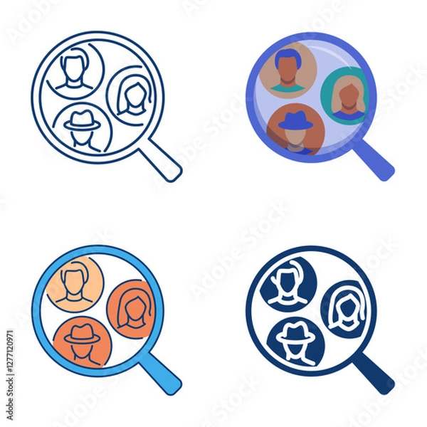 Obraz Search for people icon set
