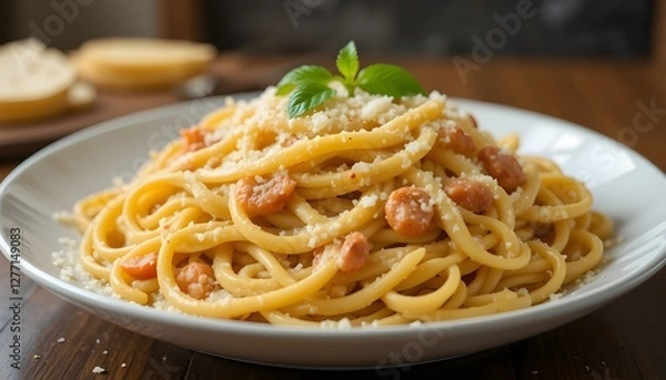 Fototapeta spaghetti with sauce