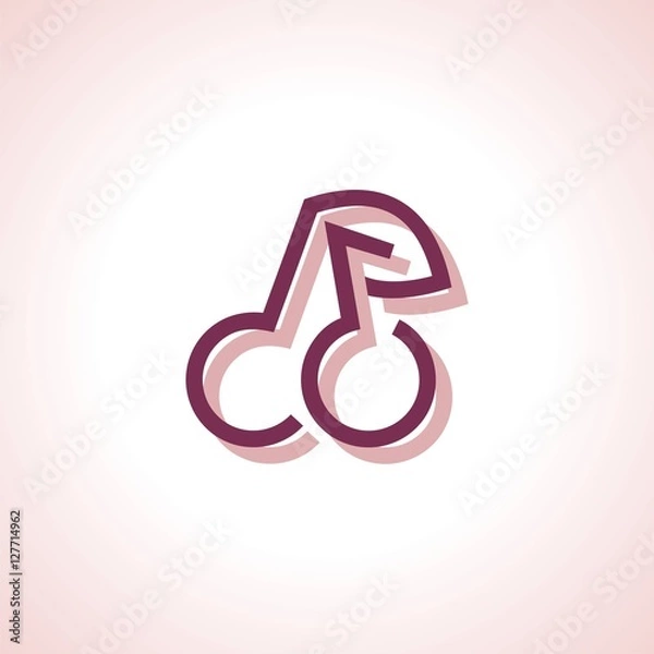 Fototapeta Vector logo cherry. Modern Icon and sign design. Vector Illustration.