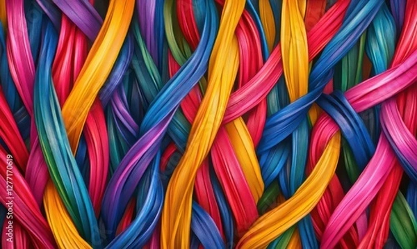 Obraz Colorful abstract lines weaving together in a harmonious pattern, symbolizing creativity and technology.